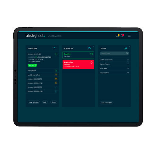 Software análisis de datos - Black Ghost series - Equivital - con sistema de seguimiento / de telemonitorización de los signos vitales / médico