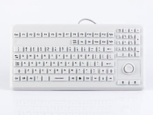 Teclado médico con teclas digitales - InduProof® Advanced - GETT Gerätetechnik - con puntero / internacional / de silicona