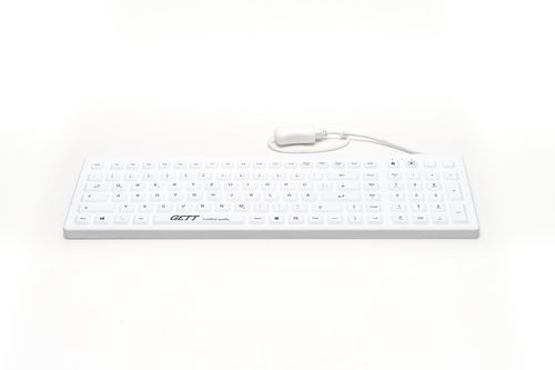 Teclado médico con teclas digitales - Cleantype® Prime Pro+ - GETT Gerätetechnik - internacional / de silicona / USB