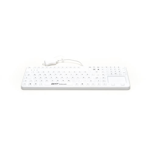 Teclado médico con teclas digitales - Cleantype® Prime Touch+ - GETT Gerätetechnik - con alfombrilla táctil / con puntero / internacional