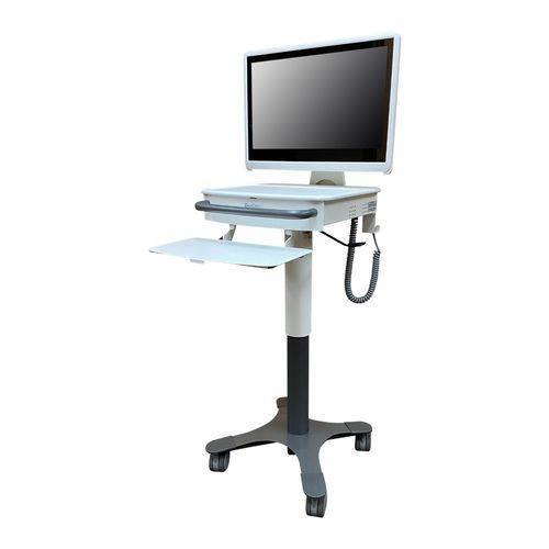 Carro informático médico - DCT-1B3-LCD - Lund Industries - accesorios / móvil / de altura variable