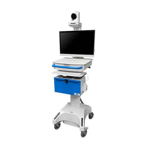 Carro de telemedicina con batería - DCT-TC6 - Lund Industries - con cajón / de altura variable