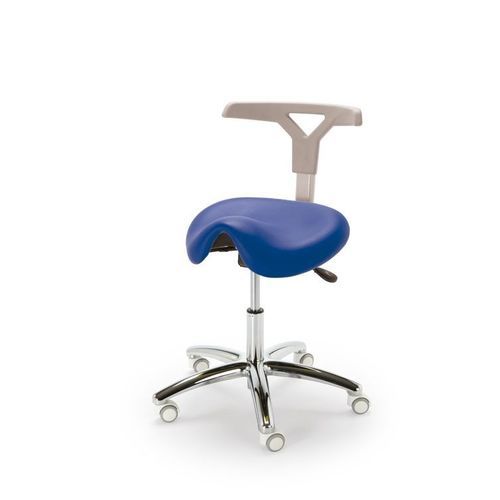 Taburete para centro sanitario - Corsa - V - NAMROL - de altura variable / con respaldo / con forma de silla de montar