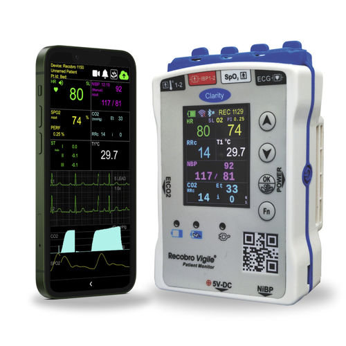 Monitor de constantes vitales portátil - Recobro Vigile - Clarity Medical - compacto / TEMP / ECG