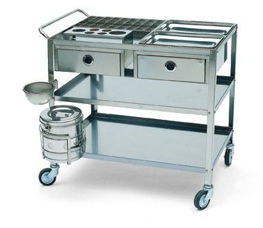 Carro para apósitos - galeno_2487-P - COREMEC GALENO srl - multifunción / de acero inoxidable / con cajón
