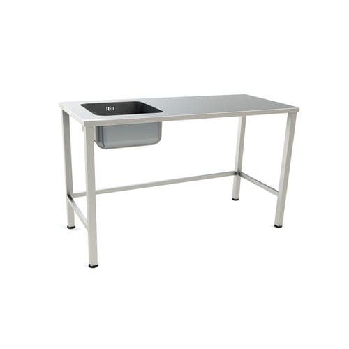 Mesa de trabajo - 10.MC.7151 - JMS Healthcare Furniture - rectangular / de acero inoxidable / con fregadero