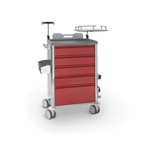 Carro de emergencia - 10.CR.1589.J - JMS Healthcare Furniture - para instrumental / para medicamentos / de acero inoxidable