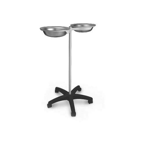 Portacuencos con dos recipientes - 10.AD.1450 - JMS Healthcare Furniture - con ruedas / de acero inoxidable