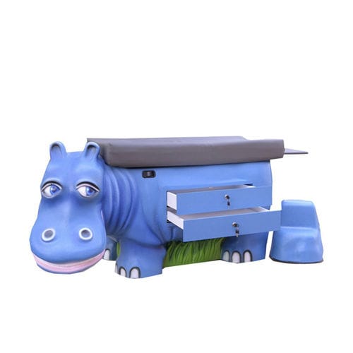 Camilla de exploración pediátrica - Zoopal Hippo - PediaPals - manual / con espacio de almacenamiento / de 1 sección
