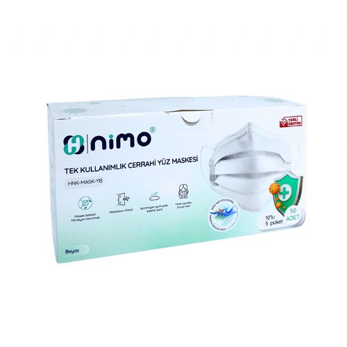 Mascarilla quirúrgica de tipo IIR - Hünkar Ecza ve Medikal - sin látex / sin fibra de vidrio / para adulto