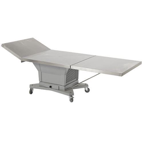 Mesa de presentación funeraria - MSRT74, MSTR62           - Mortuary Solutions - con ruedas / con cajones / refrigerada