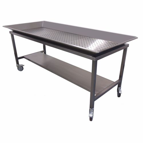Mesa de lavado de cadáveres - MSWS - Mortuary Solutions - rectangular / con ruedas / fija