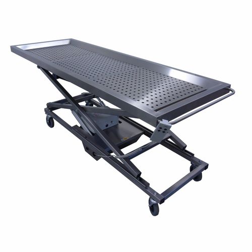 Mesa de lavado de cadáveres - MSWV - Mortuary Solutions - rectangular / con ruedas / de altura regulable