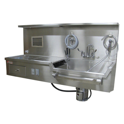 Fregadero de autopsia - 1036-8 - Mortech Manufacturing - de acero inoxidable / de pared