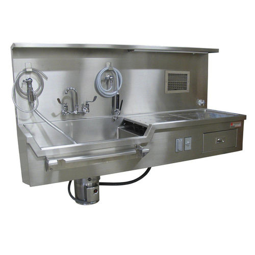 Fregadero de autopsia - 1036-7 - Mortech Manufacturing - de acero inoxidable / de pared