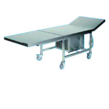 Mesa de presentación funeraria - Kenyon - refrigerada / de acero inoxidable / con ruedas