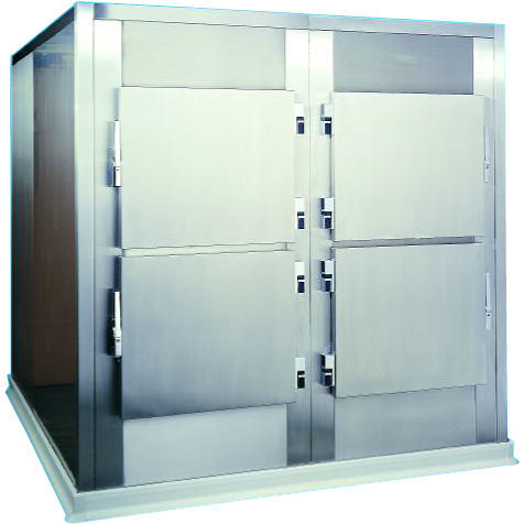 Cámara mortuoria frigorífica para camillas mortuorias - KBC4 series - Kenyon - 4 cuerpos / de carga frontal / con puerta