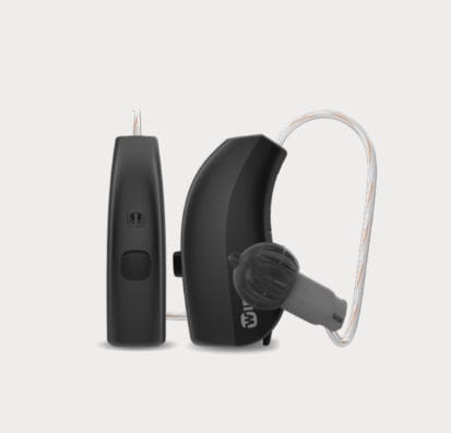 Prótesis auditiva RIC - 312 D - Widex - con mando a distancia / azul / marrón