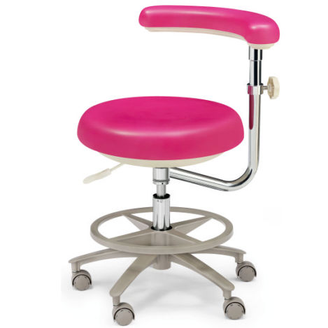 Taburete para odontología - GD-DTS08  - Foshan Gladent Medical Instrument Co.,Ltd - de altura variable / con respaldo / con ruedas