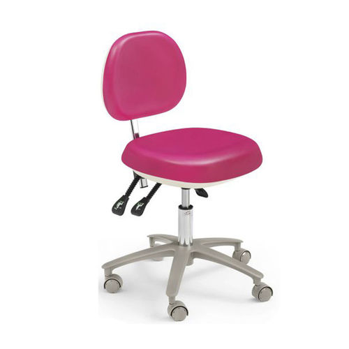 Taburete para consulta médica - GD-DTS07 - Foshan Gladent Medical Instrument Co.,Ltd - de altura variable / con respaldo / con ruedas