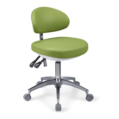 Taburete para odontología - DTS03 - Foshan Gladent Medical Instrument Co.,Ltd - de altura variable / con respaldo / con ruedas