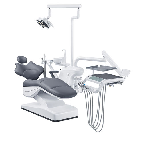 Unidad dental con sillón eléctrico - GD-800  - Foshan Gladent Medical Instrument Co.,Ltd - con reposacabezas flexible / con monitor / con sistema de higiene