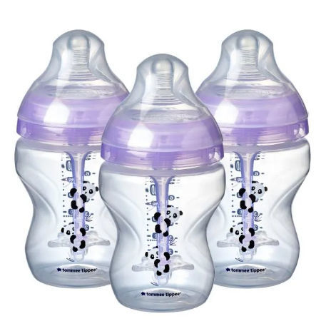 Biberón de silicona - Purple Pandas - tommee tippee