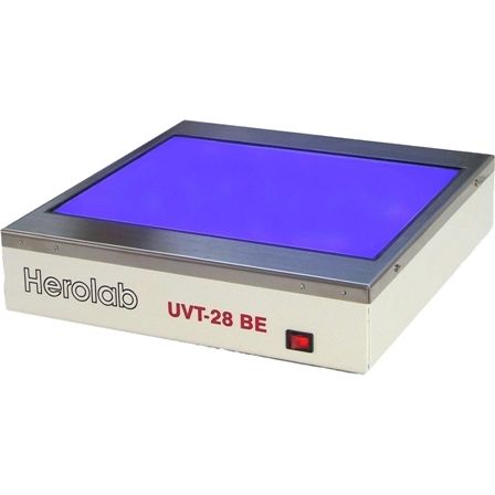 Transiluminador para sistemas de documentación en gel - UVT-28 BE - Herolab GmbH Laborgeräte - con led azul / de luz blanca