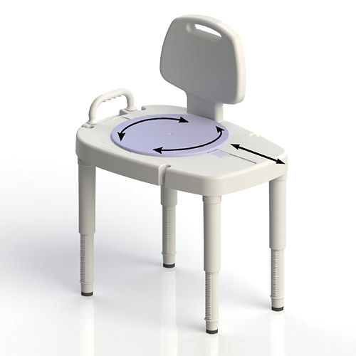 Asiento de ducha con respaldo - F727142701 - Maddak Inc., a part of SP - giratorio / de altura variable