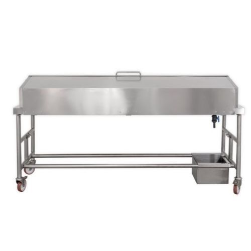 Mesa de disección - 7DT4 - Hiplaas - rectangular / con ruedas / de acero inoxidable