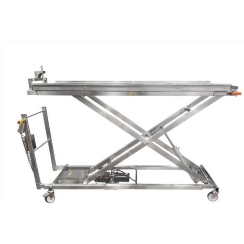 Carro para traslado de cadáveres de elevación - TRAYLIFT1700 - Hiplaas - de transporte / eléctrico / de acero inoxidable