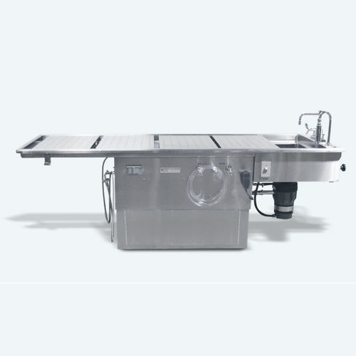Mesa de autopsia - DPEM Deluxe - Spire Integrated Solutions - rectangular / con sistema de aspiración / eléctrica