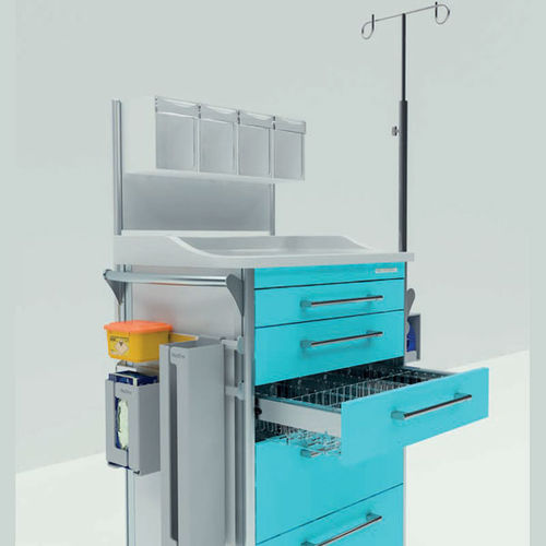 Carro para traumatología - Medstor GmbH - con cajón / con compartimentos laterales / con portasueros