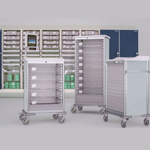 Carro para transporte - MC75x series - Medstor GmbH - con puerta corredera