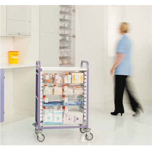 Carro de dispensación de medicamentos - MH3166 - Medstor GmbH - con bandejas