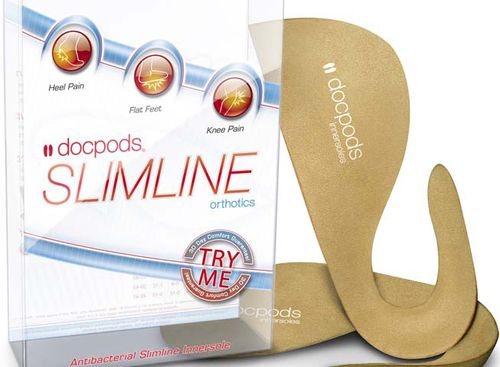 Plantilla ortopédica 3/4 con almohadilla para el talón - Slimline - Docpods - con refuerzo del arco longitudinal / para adulto