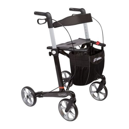 Andador con ruedas con 4 ruedas - Gepard - Mobilex A/S  - marco de fibra de carbono / con asiento / con canasta
