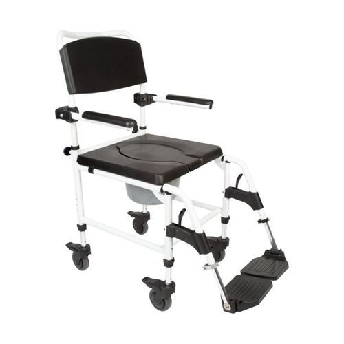 Silla de ducha con reposabrazos - Kakadu - Mobilex A/S  - con ruedas / con reposapiés / con apertura higiénica