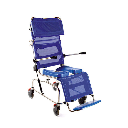 Silla de ducha con respaldo alto - 981/TIS/PVCG - Care & Independence - con reposabrazos / con ruedas / con reposapiés