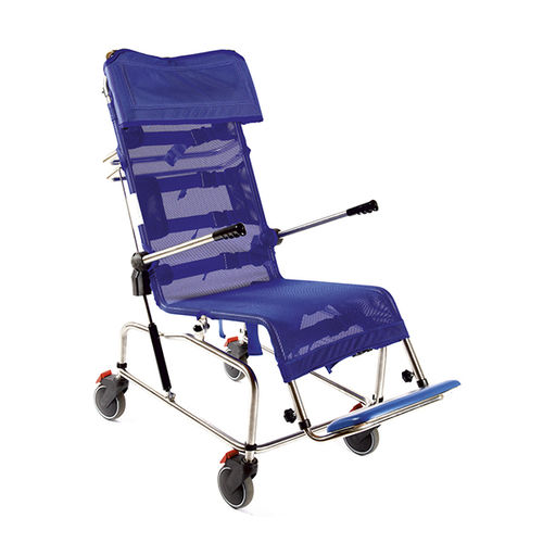 Silla de ducha con respaldo alto - 981/TIS/PVC - Care & Independence - con reposabrazos / con ruedas / con reposapiés