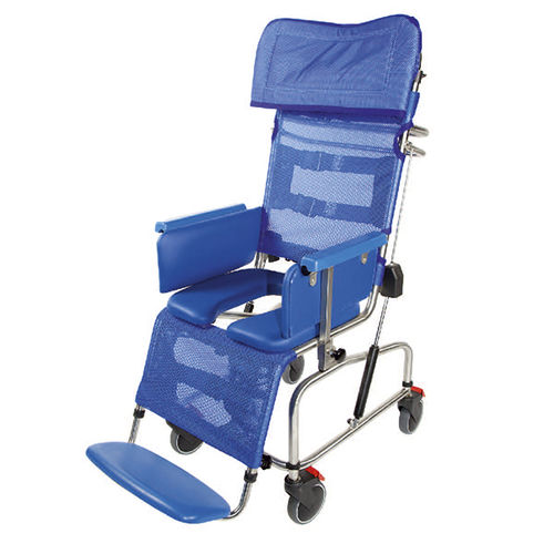 Silla de ducha con reposabrazos - 981/2/P - Care & Independence - con respaldo alto / con ruedas / con apertura higiénica