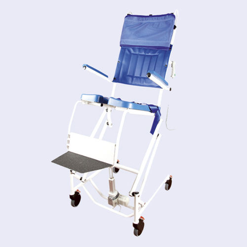 Silla de ducha con respaldo alto - Grasshopper - Care & Independence - con reposabrazos / con ruedas / con apertura higiénica