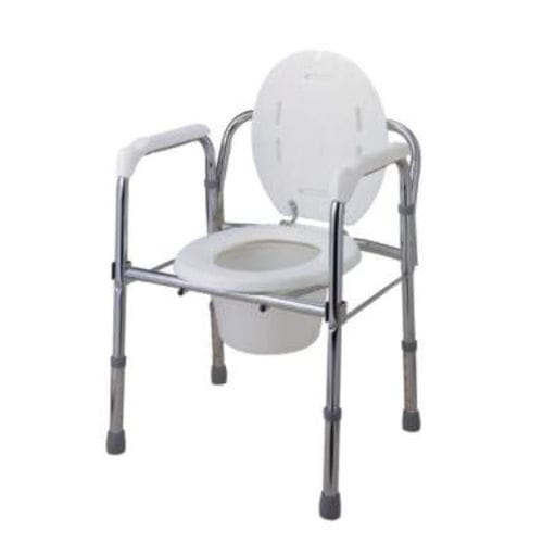 Silla con orinal con cubo - B-1010A  - Fairminded Industries - con reposabrazos / de altura variable / plegable