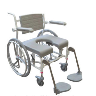 Silla de ducha con reposabrazos - M2 - HMN - con ruedas / con reposapiés / con apertura higiénica