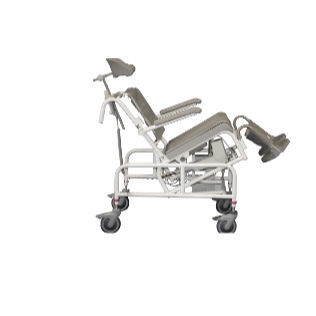 Silla de ducha con reposabrazos - M2 FLEXI-TIP - HMN - con ruedas / con apertura higiénica / con respaldo