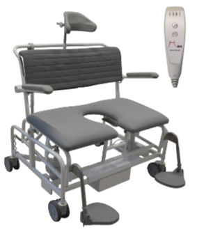 Silla de ducha con reposabrazos - 310242 - HMN - con apertura higiénica / con respaldo / bariátrica
