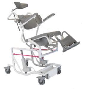 Silla de ducha con reposabrazos - 310803-B - HMN - con ruedas / con reposapiés / con apertura higiénica