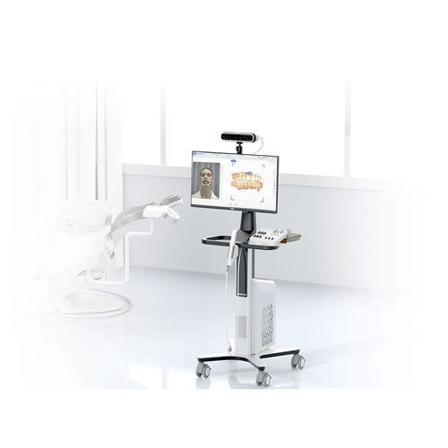 Puesto de trabajo para laboratorio dental con monitor - e-Motion - Shining 3D - con ruedas / automático