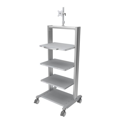 Carro médico - PE-A001M - Rollsys - para endoscopio / de aluminio / de metal
