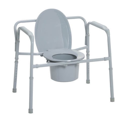 Silla con orinal bariátrica - 11117N-1 - Drive DeVilbiss USA - con respaldo alto / con reposabrazos / con cubo